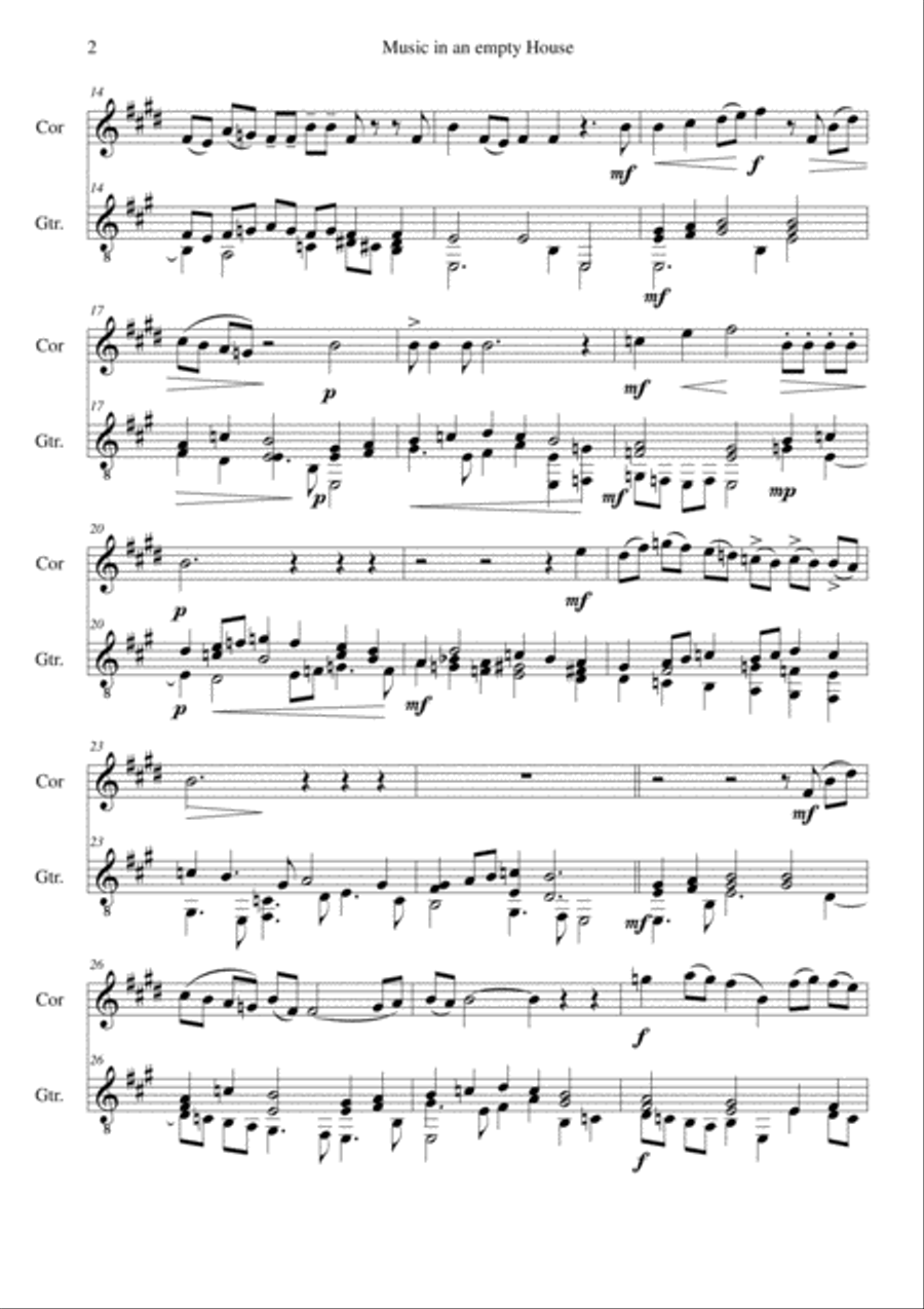 Music in an empty house (Cor Anglais and Guitar) English Horn scores gallery preview page 2
