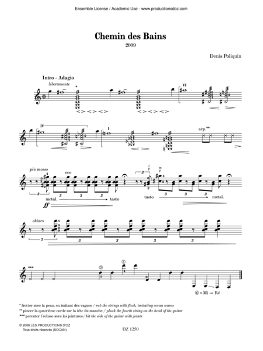 Chemin des Bains Chemin des Bains Classical Guitar scores gallery preview page 3