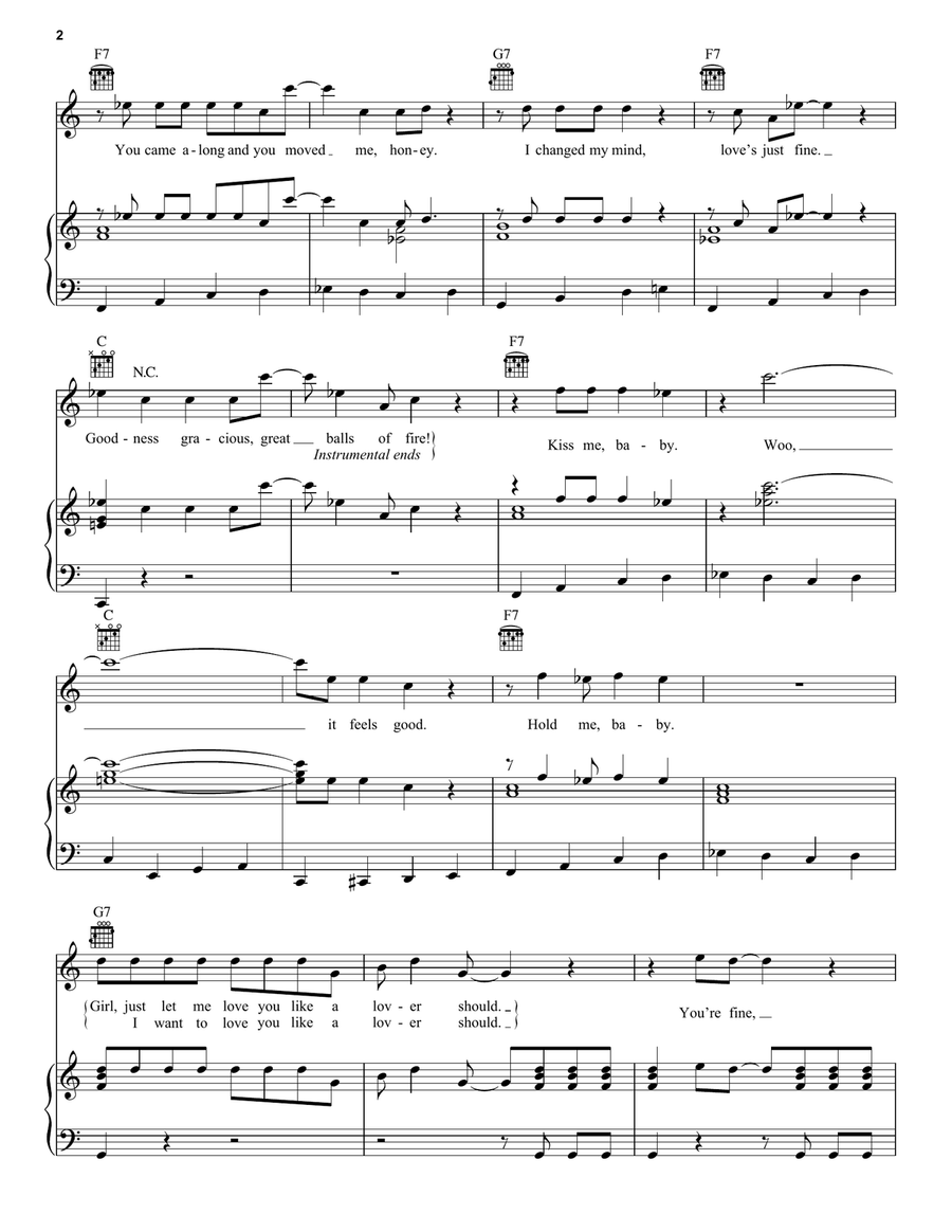 Great Balls Of Fire (from Top Gun: Maverick) Piano, Vocal, Guitar scores gallery preview page 2