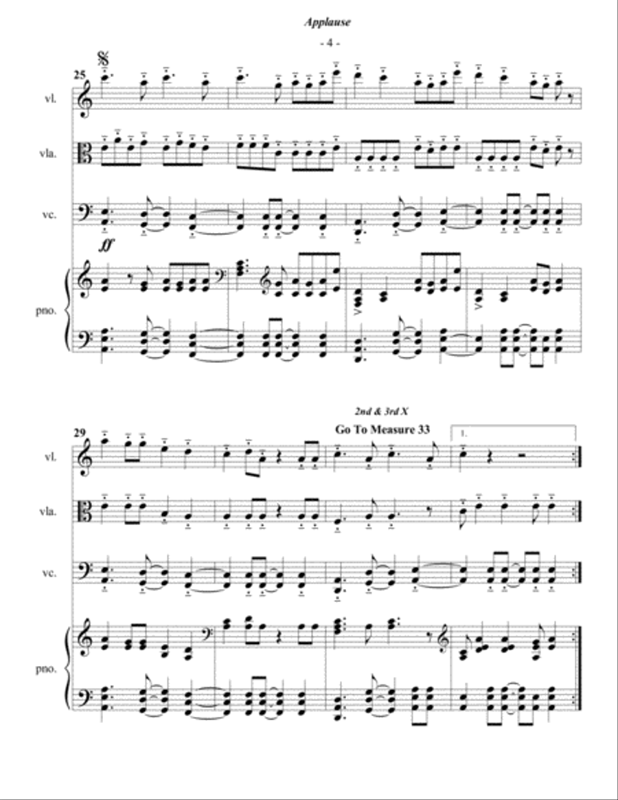 Applause Piano Quartet scores gallery preview page 4