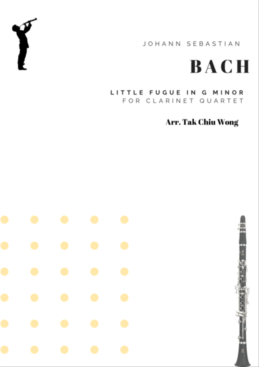Little Fugue in G minor arranged for Clarinet Quartet Clarinet Quartet scores gallery preview page 1