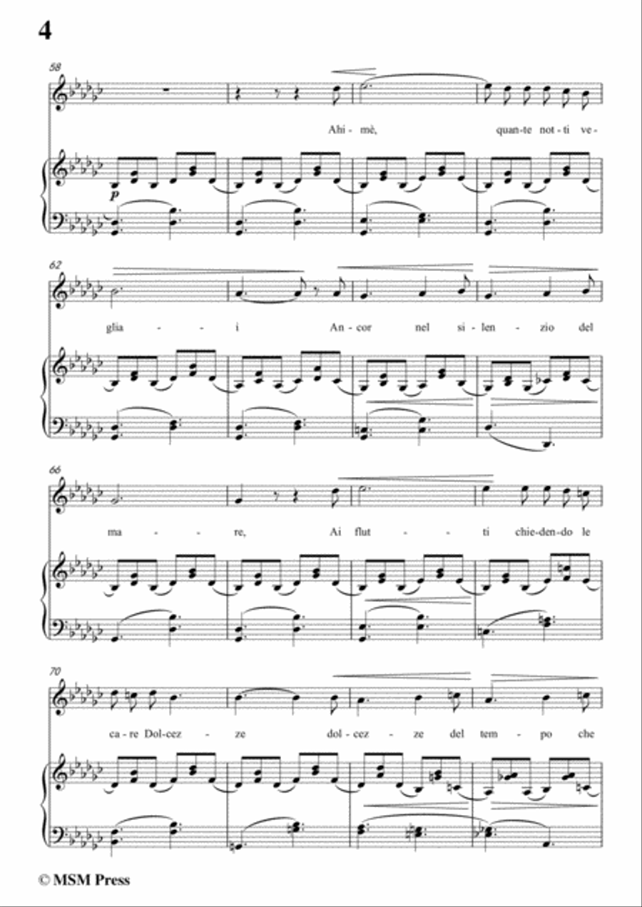 Tosti-In Mare in G flat Major,for Voice and Piano Voice Solo scores gallery preview page 6