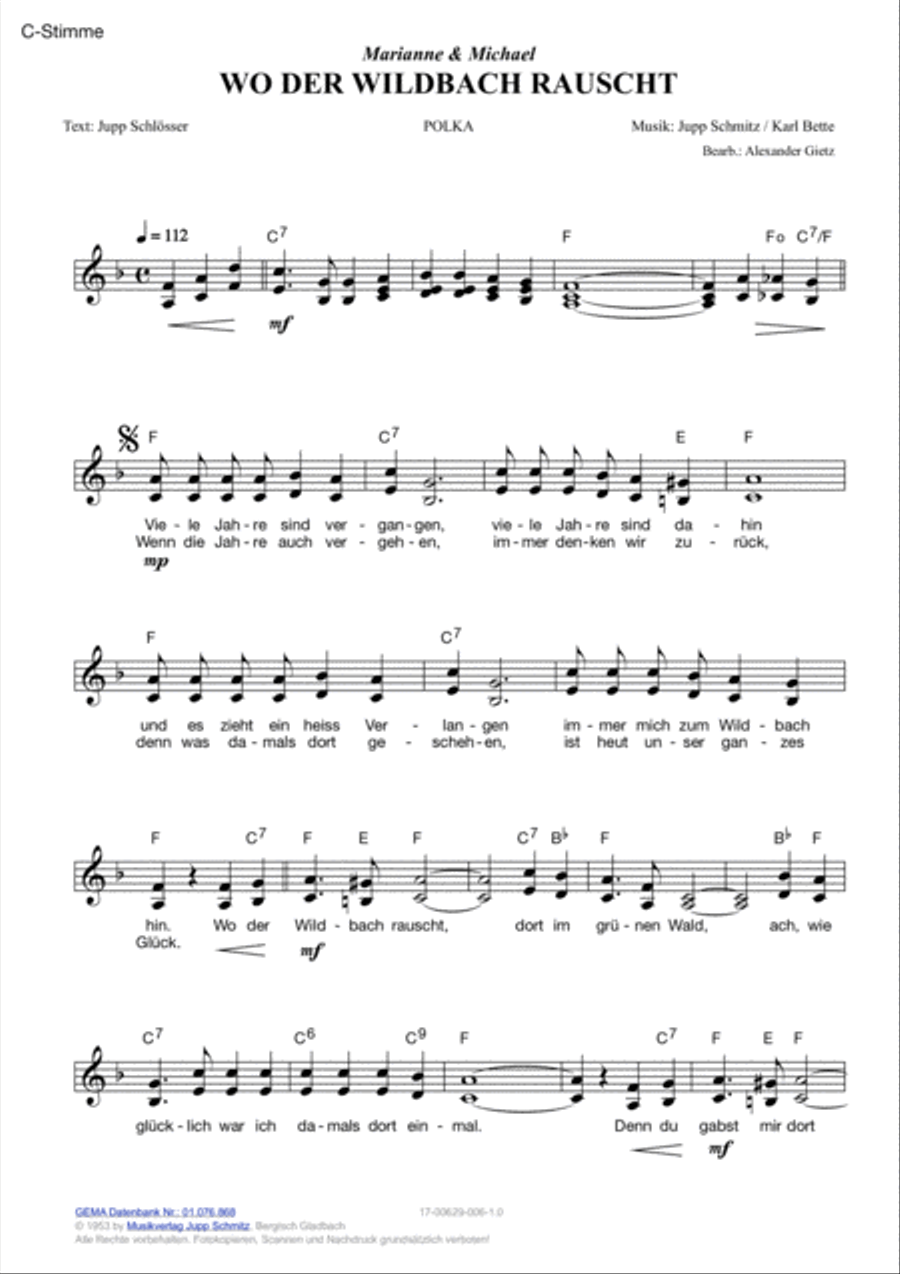 Wo der Wildbach rauscht Wo der Wildbach rauscht Voice scores gallery preview page 2