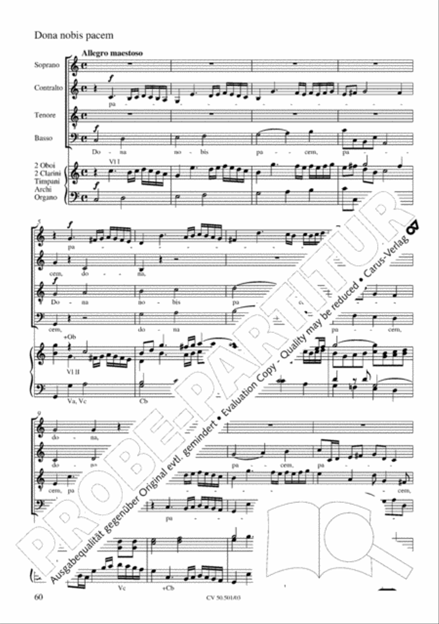 Mass in C Major 4-Part scores gallery preview page 61