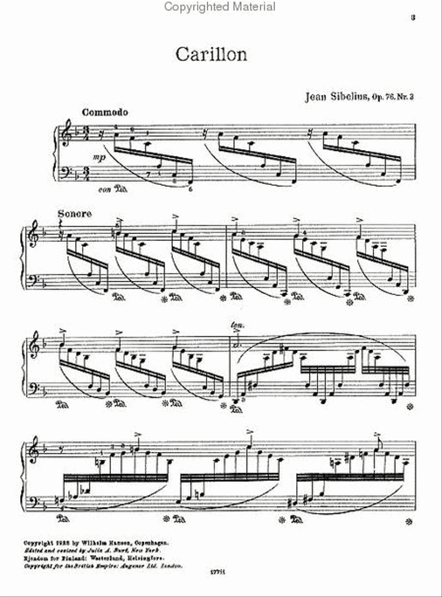 Jean Sibelius: 13 Pieces Op.76 No.3 'Carillon' Piano Solo scores gallery preview page 2