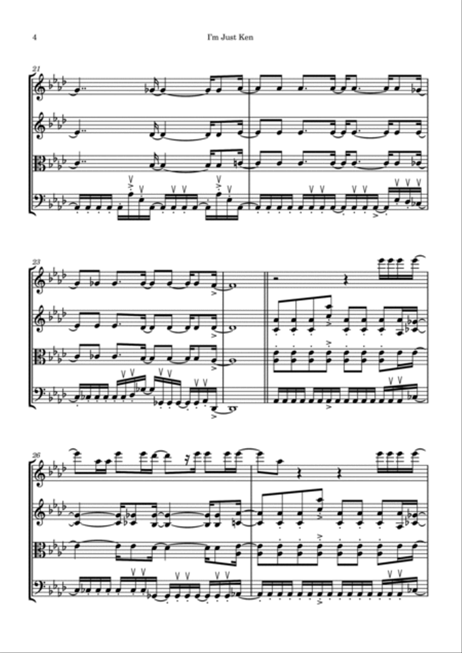 I'm Just Ken String Quartet scores gallery preview page 4