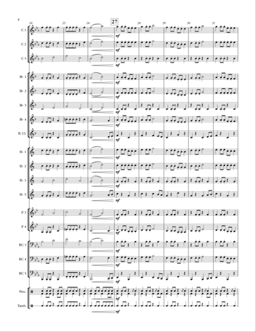 Skip To My Lou - for adaptable quintet (Very Easy) Concert Band scores gallery preview page 4