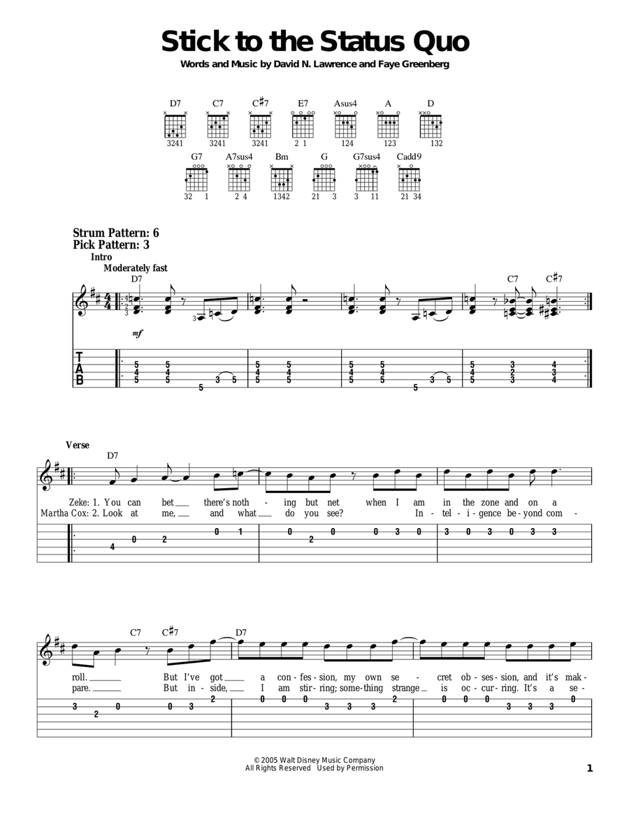 Stick To The Status Quo Acoustic Guitar scores gallery preview page 1