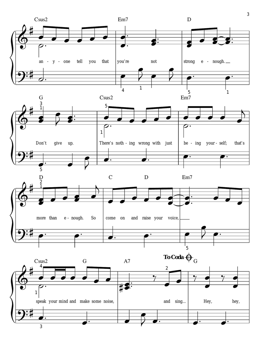 Make Some Noise Easy Piano scores gallery preview page 3
