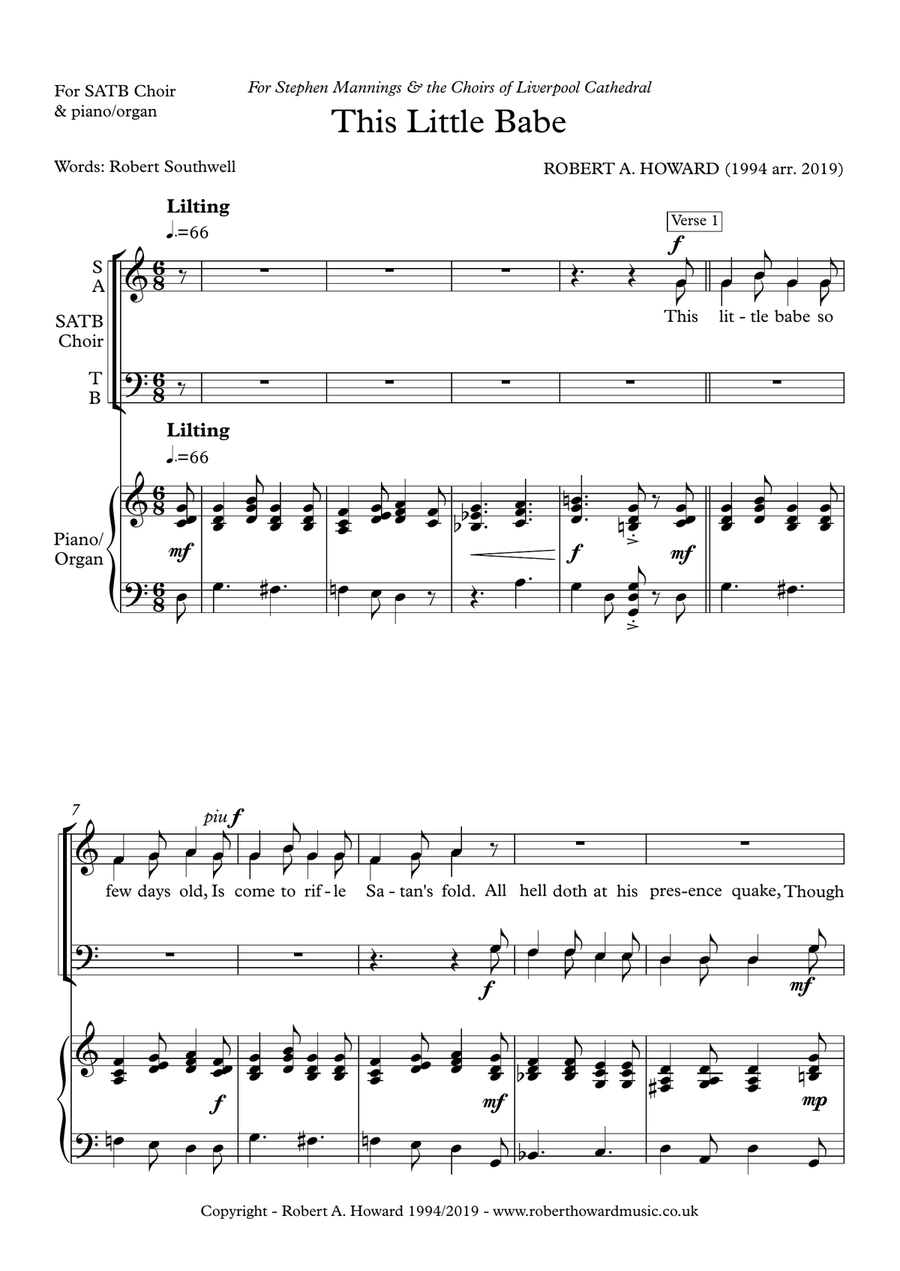 This Little Babe (SATB version) 4-Part scores gallery preview page 2