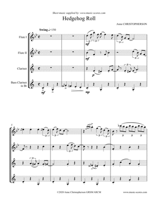 Hedgehog Roll - 2 Flutes, Clarinet, Bass Clarinet