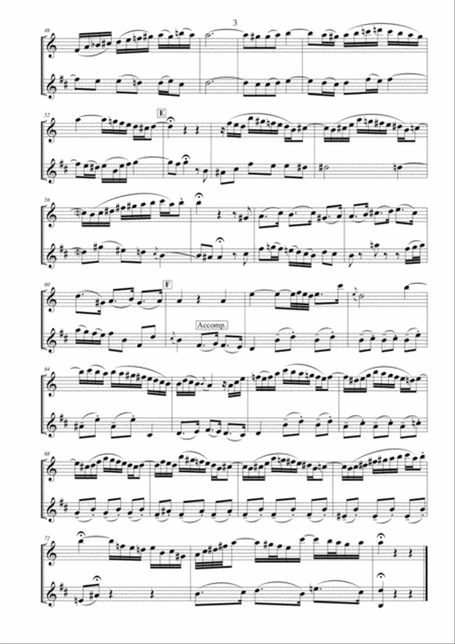 J S Bach Aus Liebe from St Matthew Passion, BWV 244. Flute and Clarinet Duet Woodwind Duet scores gallery preview page 3