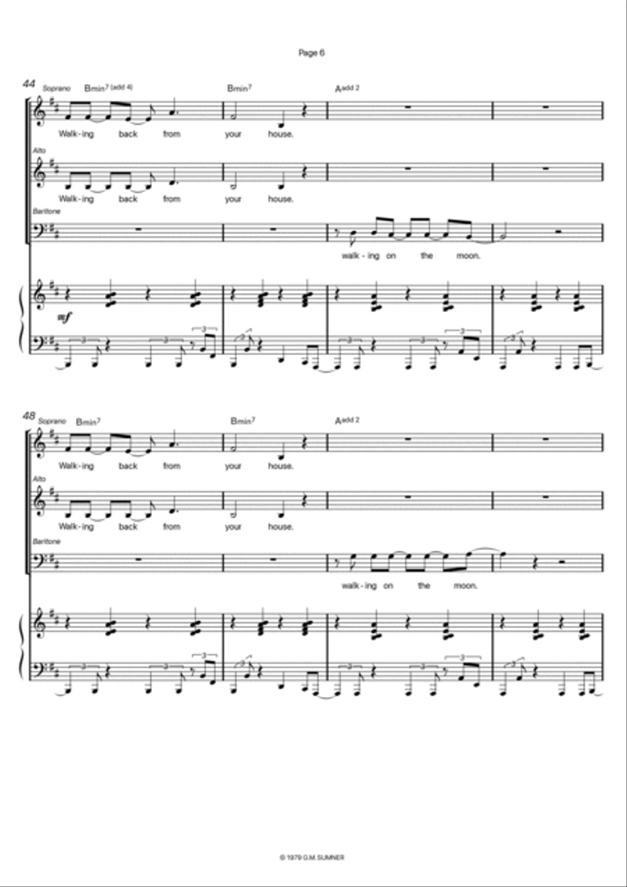 Walking On The Moon 3-Part scores gallery preview page 6