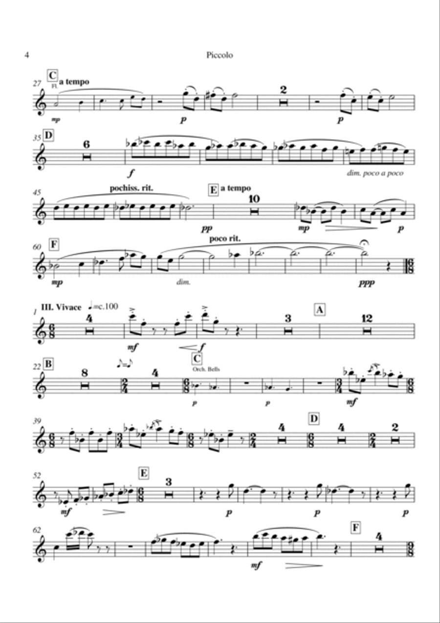 Richard Faith/László Veres : Festivals for Concert Band, set of complete woodwind parts Concert Band scores gallery preview page 4