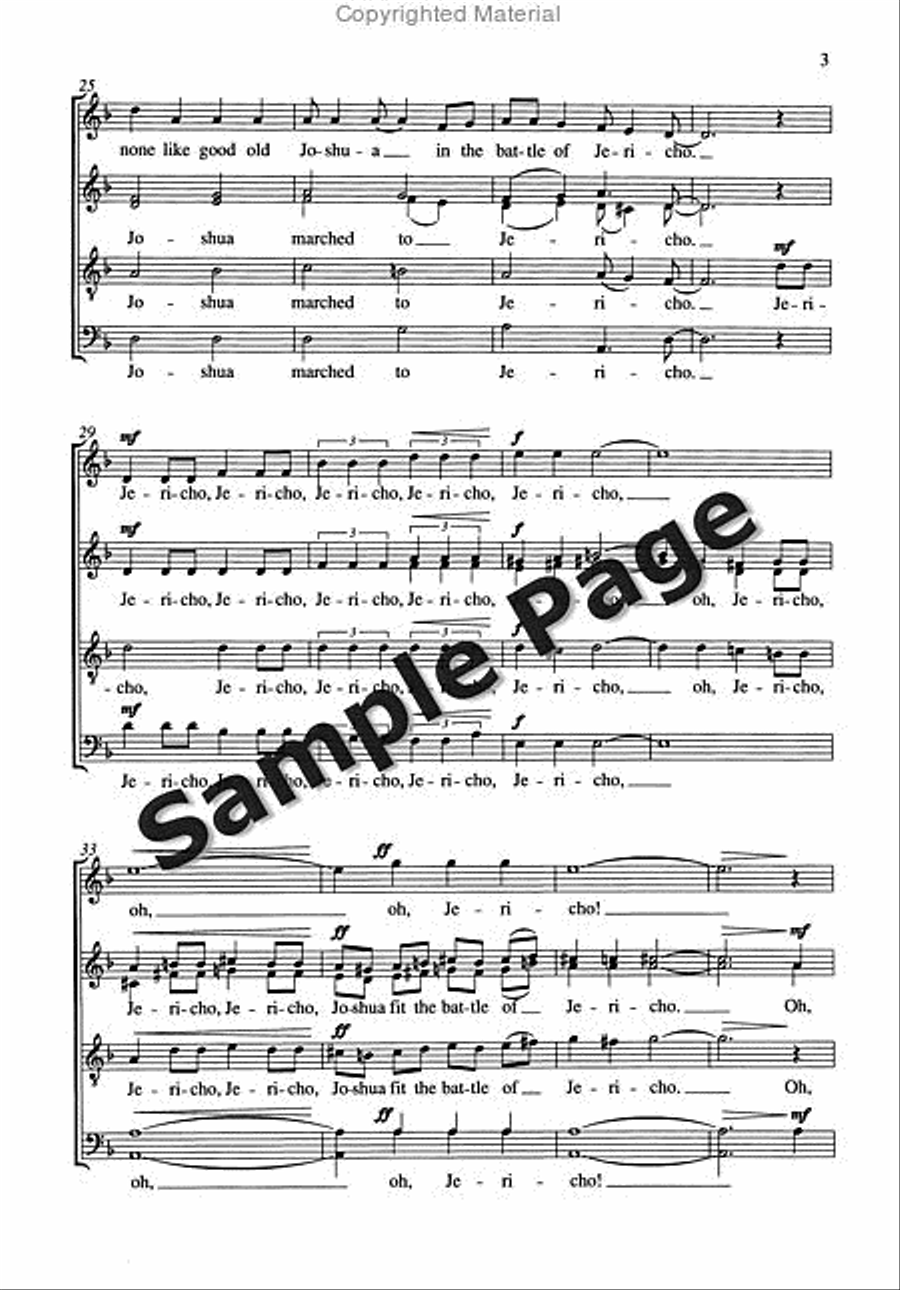 Joshua Fit the Battle of Jericho 4-Part scores gallery preview page 4