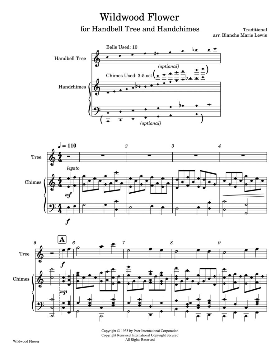Wildwood Flower Wildwood Flower Handbell Choir scores gallery preview page 1