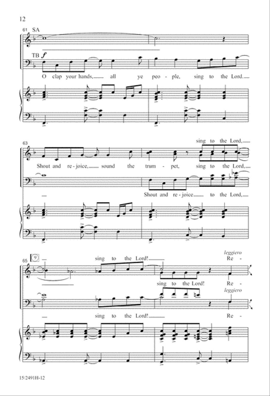 O Clap Your Hands O Clap Your Hands 4-Part scores gallery preview page 13