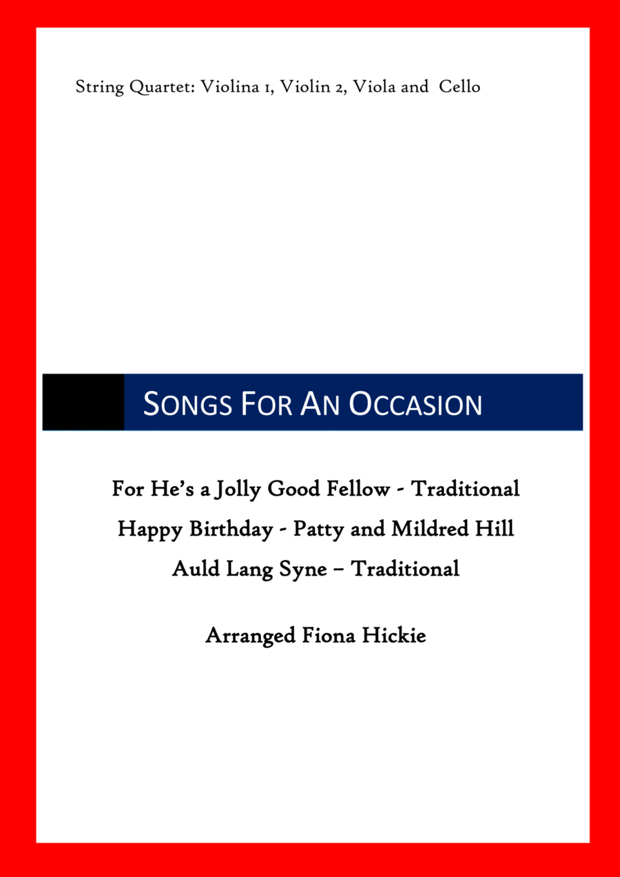 Songs for an Occasion Songs for an Occasion String Quartet scores gallery preview page 1