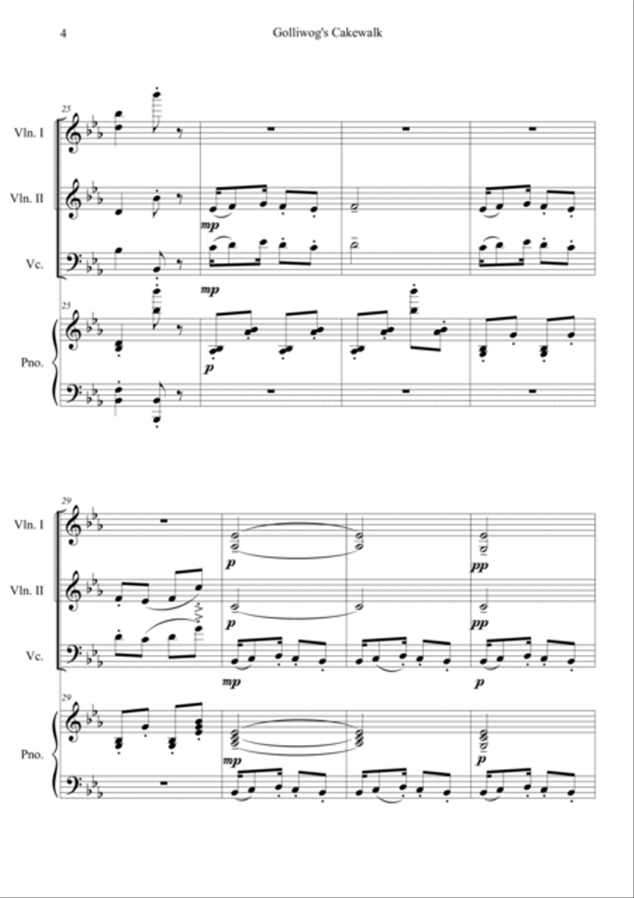 Golliwog's Cakewalk (Children's Corner No.5) Piano Quartet scores gallery preview page 4