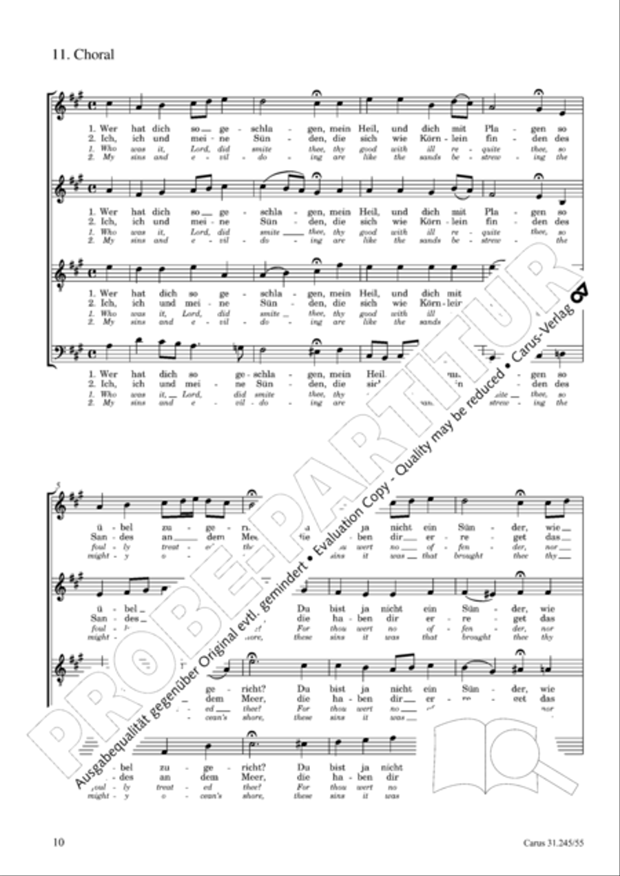 St. John Passion (Johannes-Passion) 4-Part scores gallery preview page 11