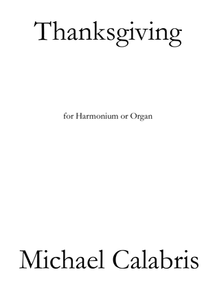 Book cover for Thanksgiving (for Harmonium or Organ)