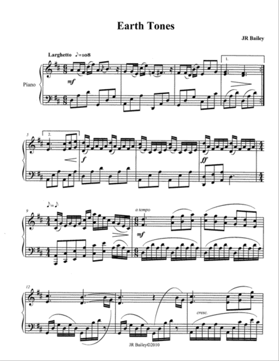 Earth Tones Earth Tones Piano Solo scores gallery preview page 1