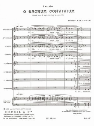 O Sacrum Convivium Op.27 [Choral-Mixed a Cappella]