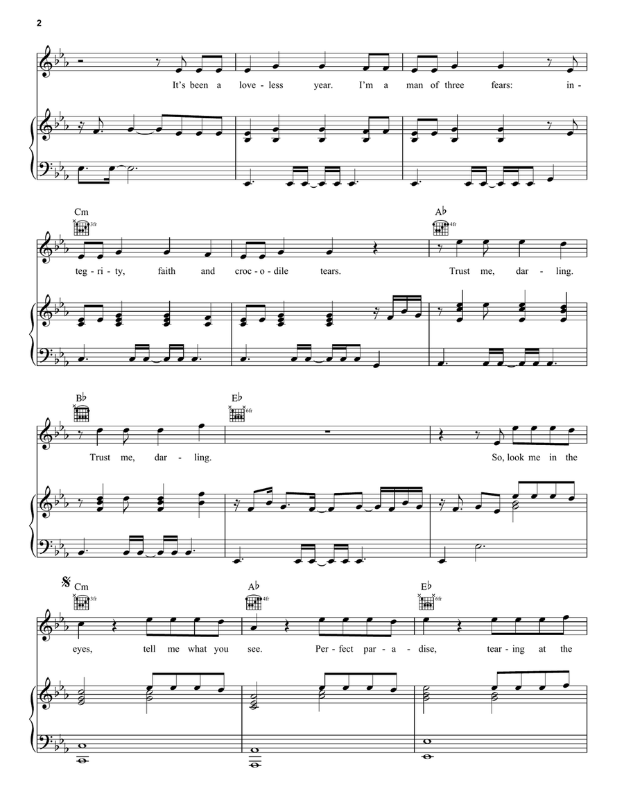 Bad Liar Piano, Vocal, Guitar scores gallery preview page 2