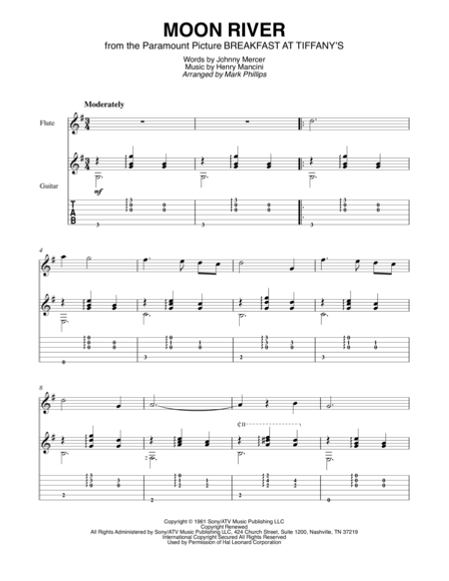 Moon River Flute scores gallery preview page 1
