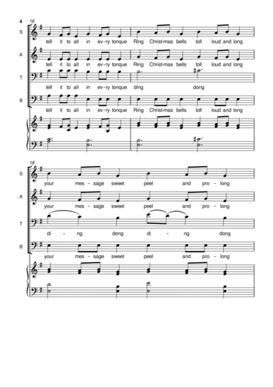 Ring Christmas Bells (Schedryk) - Mixed Choir - SATB - Arr. Forevergreens Music 4-Part scores gallery preview page 4