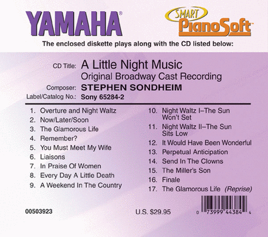 Stephen Sondheim - A Little Night Music - Piano Software
