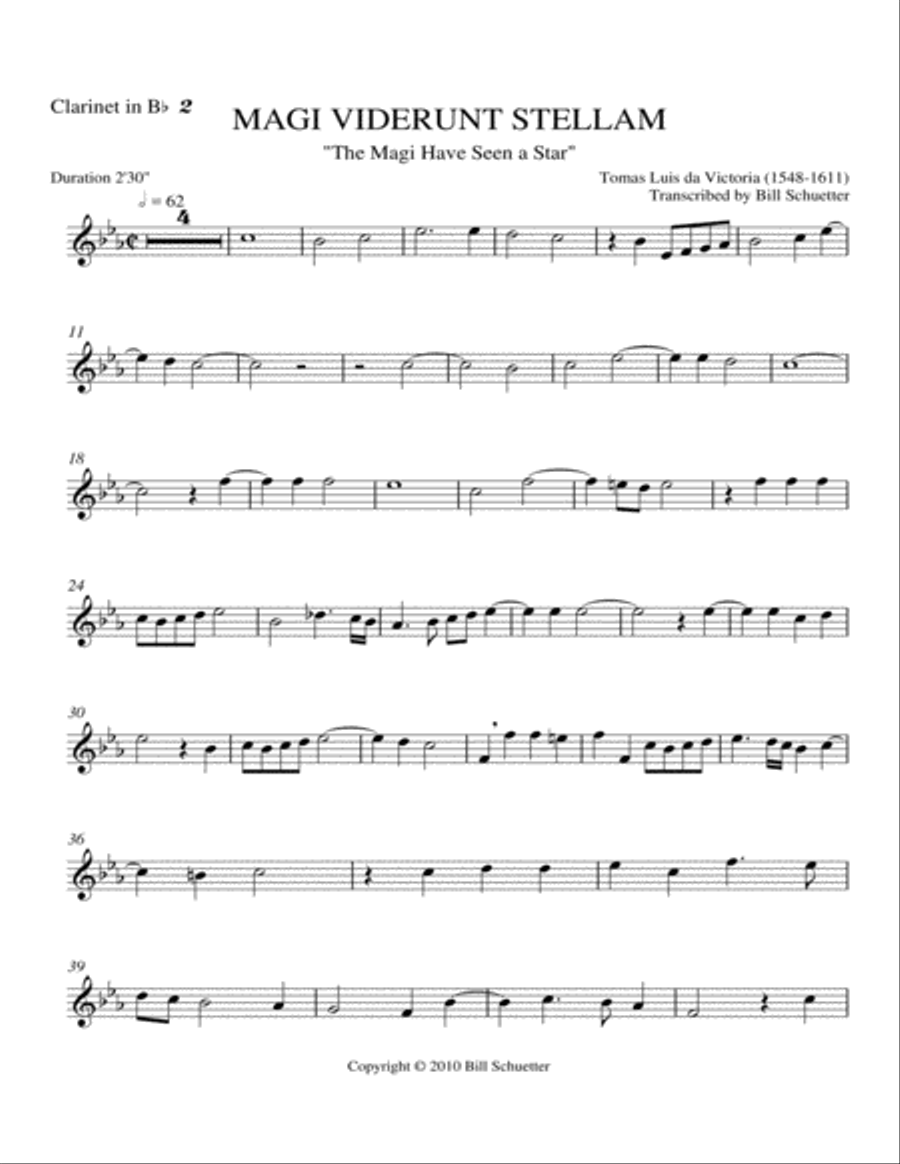 Magi Viderunt Stellam Magi Viderunt Stellam Clarinet Quartet scores gallery preview page 5