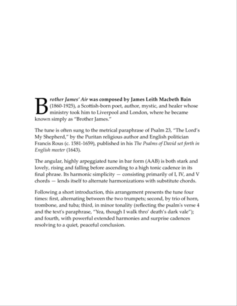Brother James' Air — brass quintet image number null