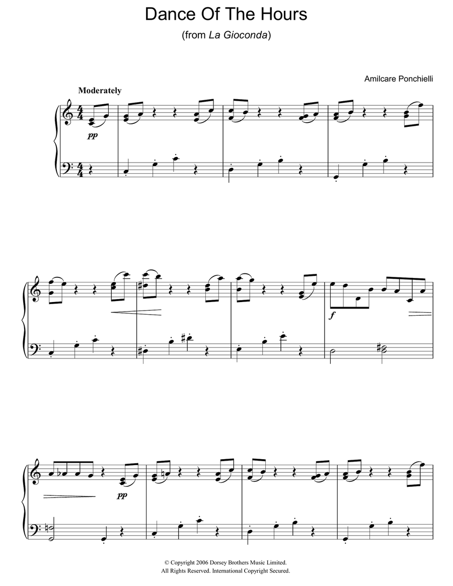Dance Of The Hours Dance Of The Hours Easy Piano scores gallery preview page 1