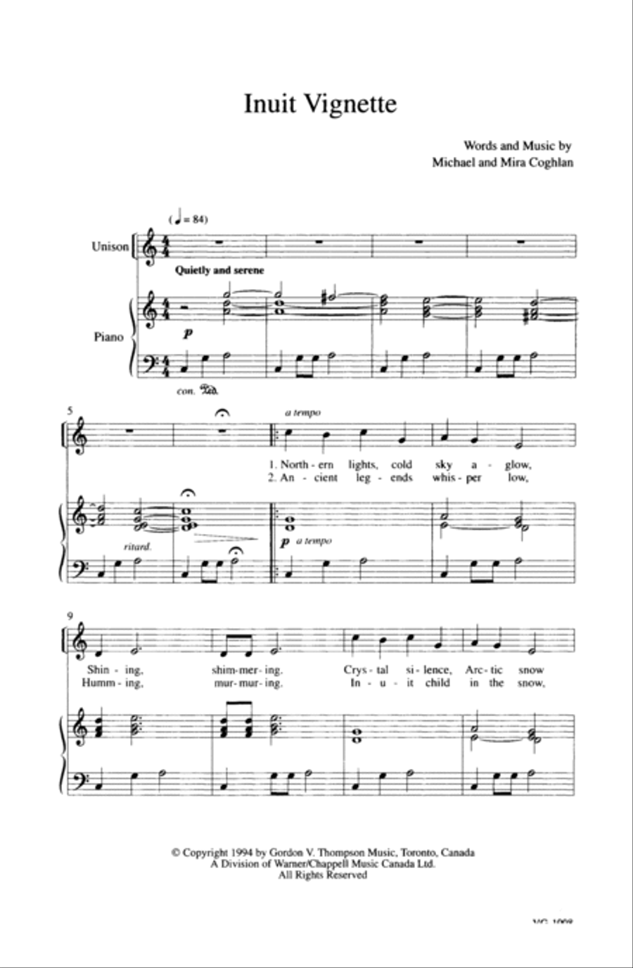 Inuit Vignette Unison Choir scores gallery preview page 2