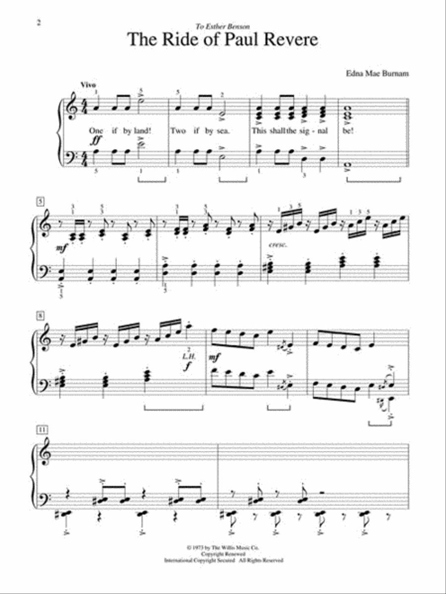 Ride of Paul Revere Ride of Paul Revere Easy Piano scores gallery preview page 2