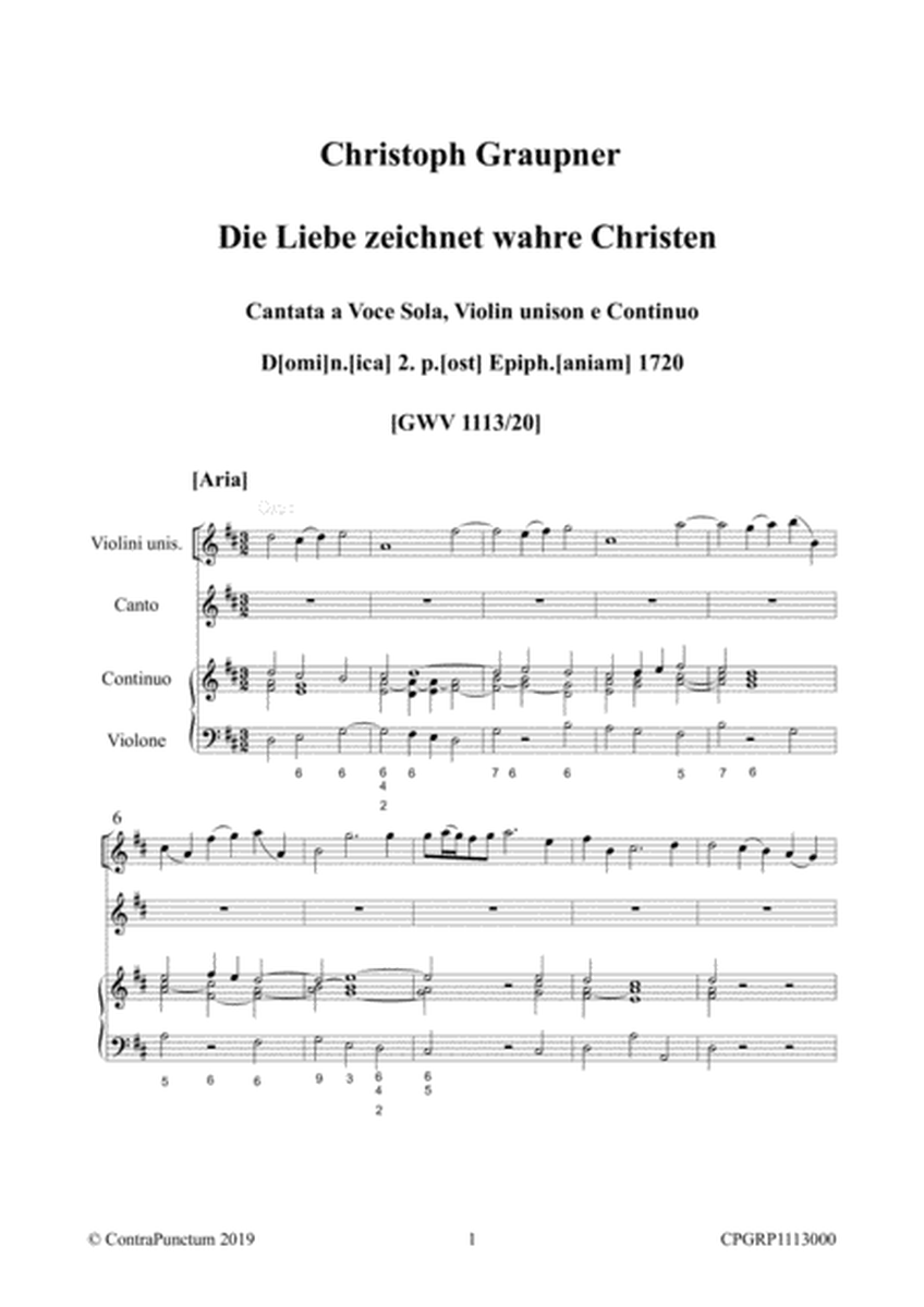Graupner Christoph Cantata Die Liebe zeichnet wahre Christen GWV 1113/20 image number null