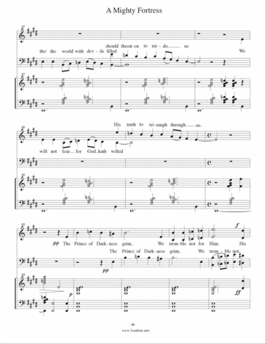 A MIghty Fortress 4-Part scores gallery preview page 4