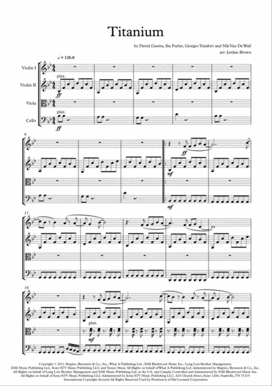Titanium String Quartet scores gallery preview page 1