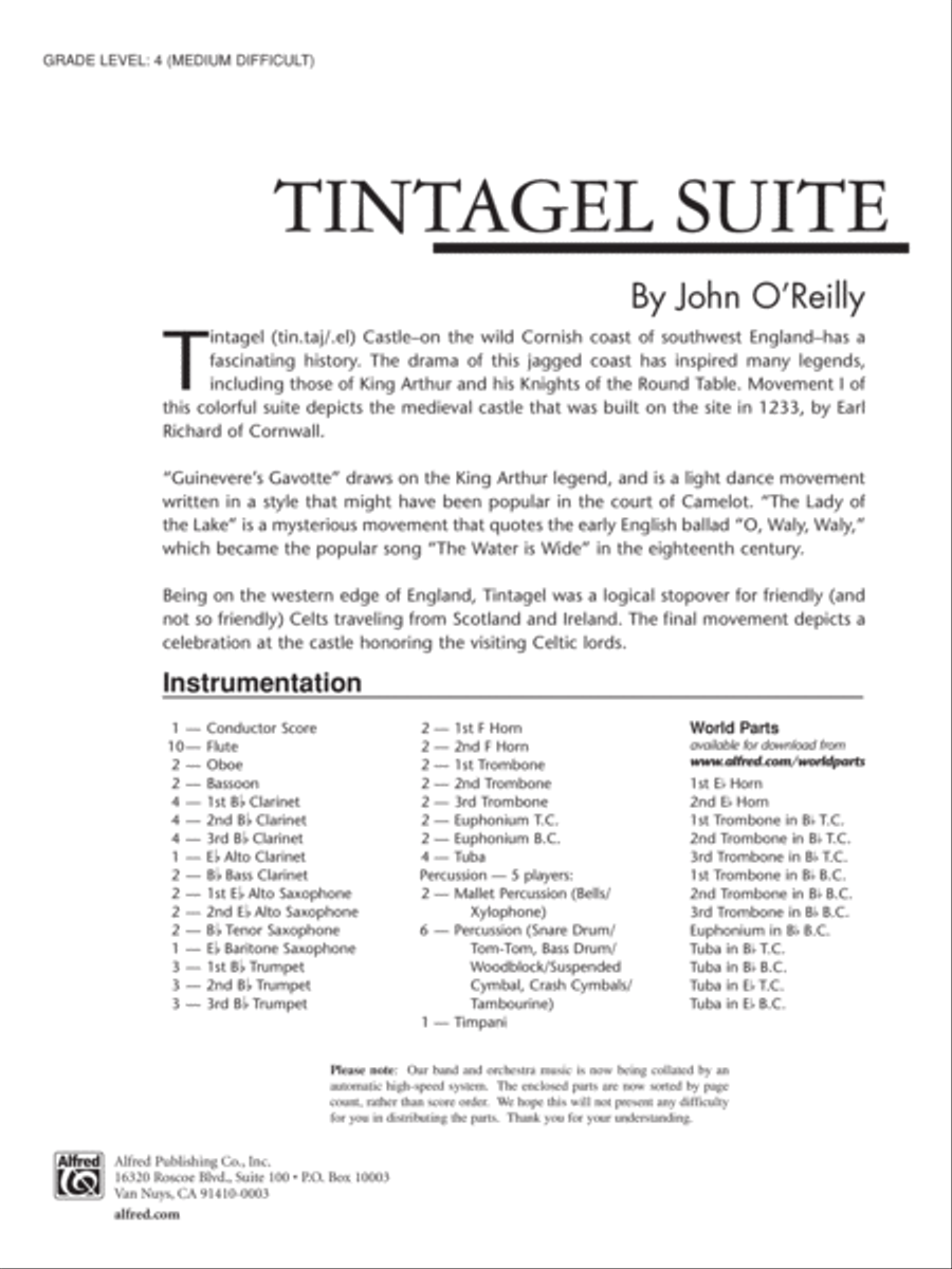 Tintagel Suite: Score Tintagel Suite: Score Concert Band scores gallery preview page 1