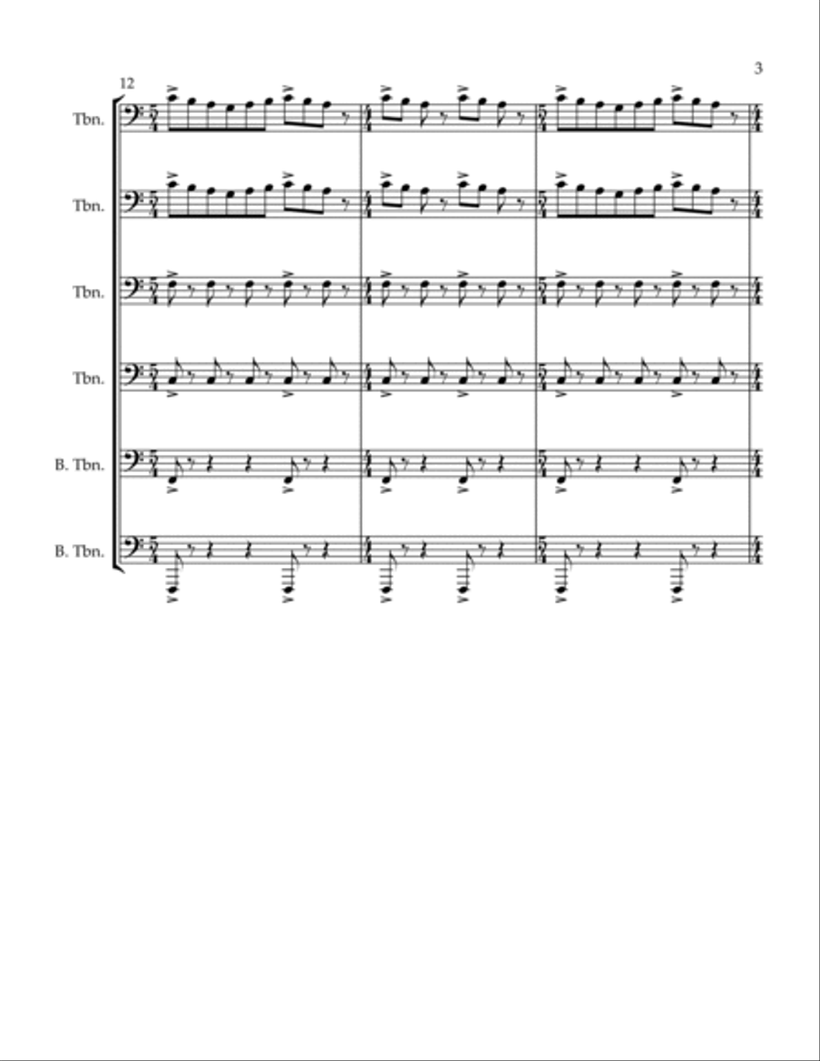 Godzilla (main Theme) Trombone scores gallery preview page 3