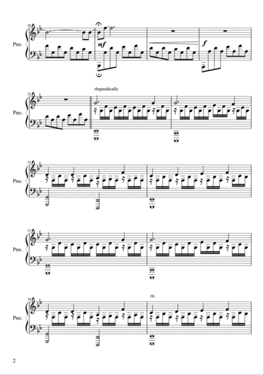 August - Breaking (from Seasons in Flight) Piano Solo scores gallery preview page 2