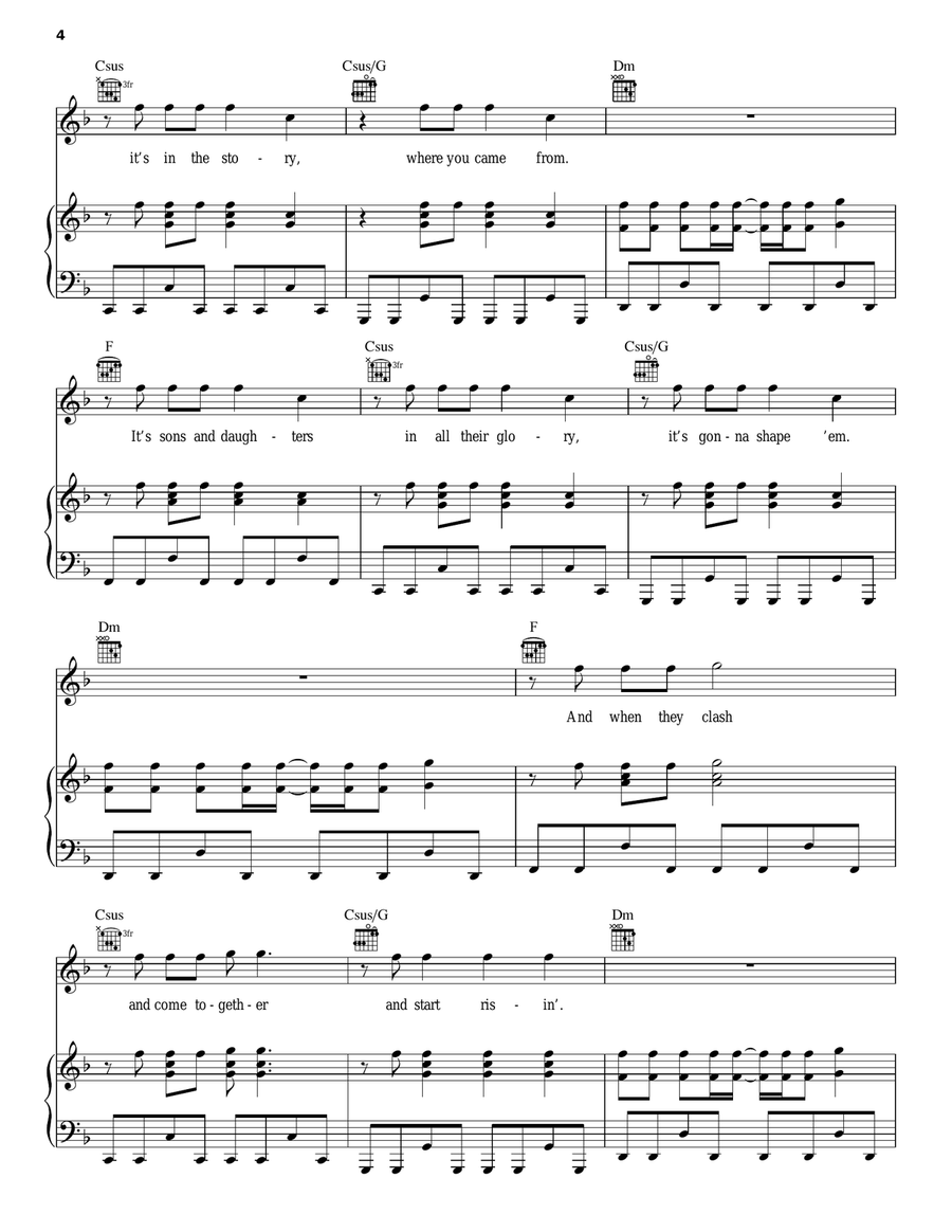 Radioactive Piano, Vocal, Guitar scores gallery preview page 4