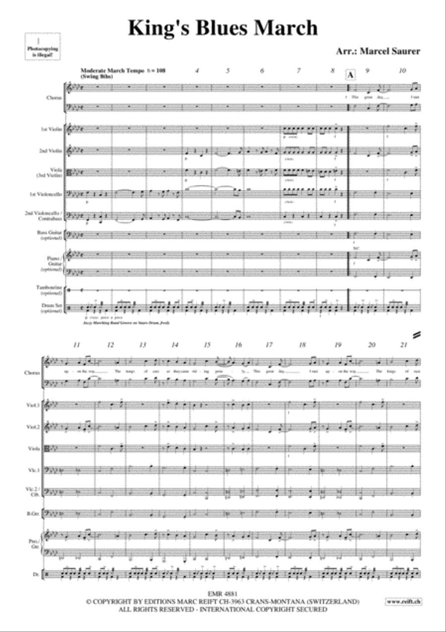 King's Blues March String Orchestra scores gallery preview page 4