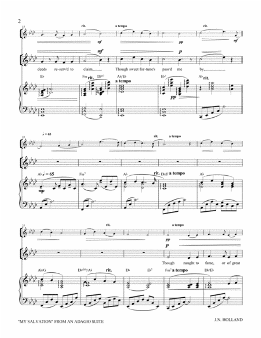 Adagio No 1, My Salvation from An Adagio Suite for Solo High Voice and Piano Piano, Vocal, Guitar scores gallery preview page 6