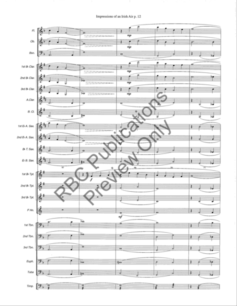 Impressions Of An Irish Air Concert Band scores gallery preview page 15