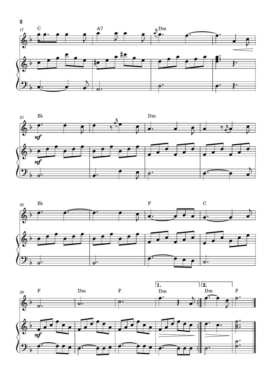 Hallelujah Violin Solo scores gallery preview page 2