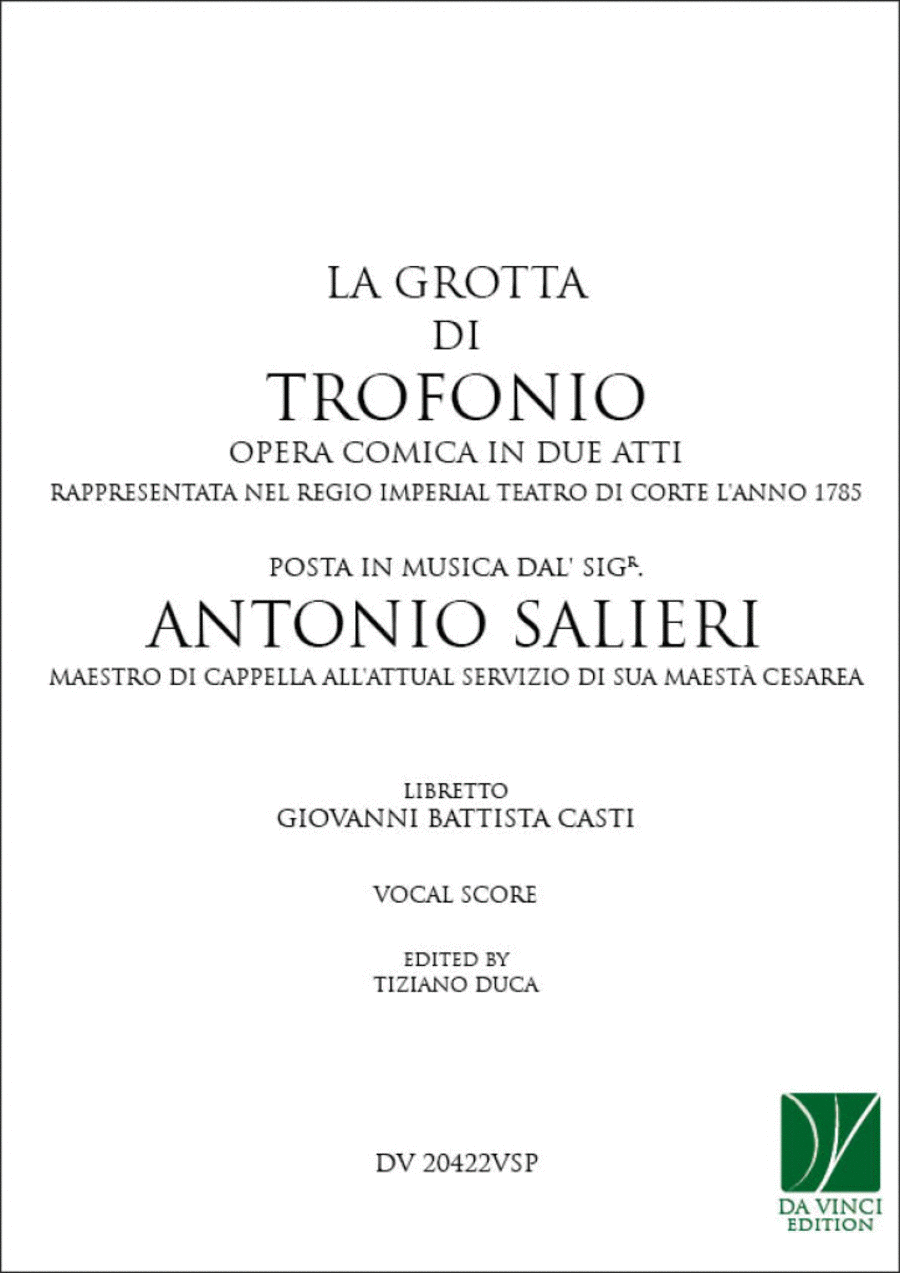 La grotta di Trofonio, opera comica in 2 acts School and Community scores gallery preview page 1