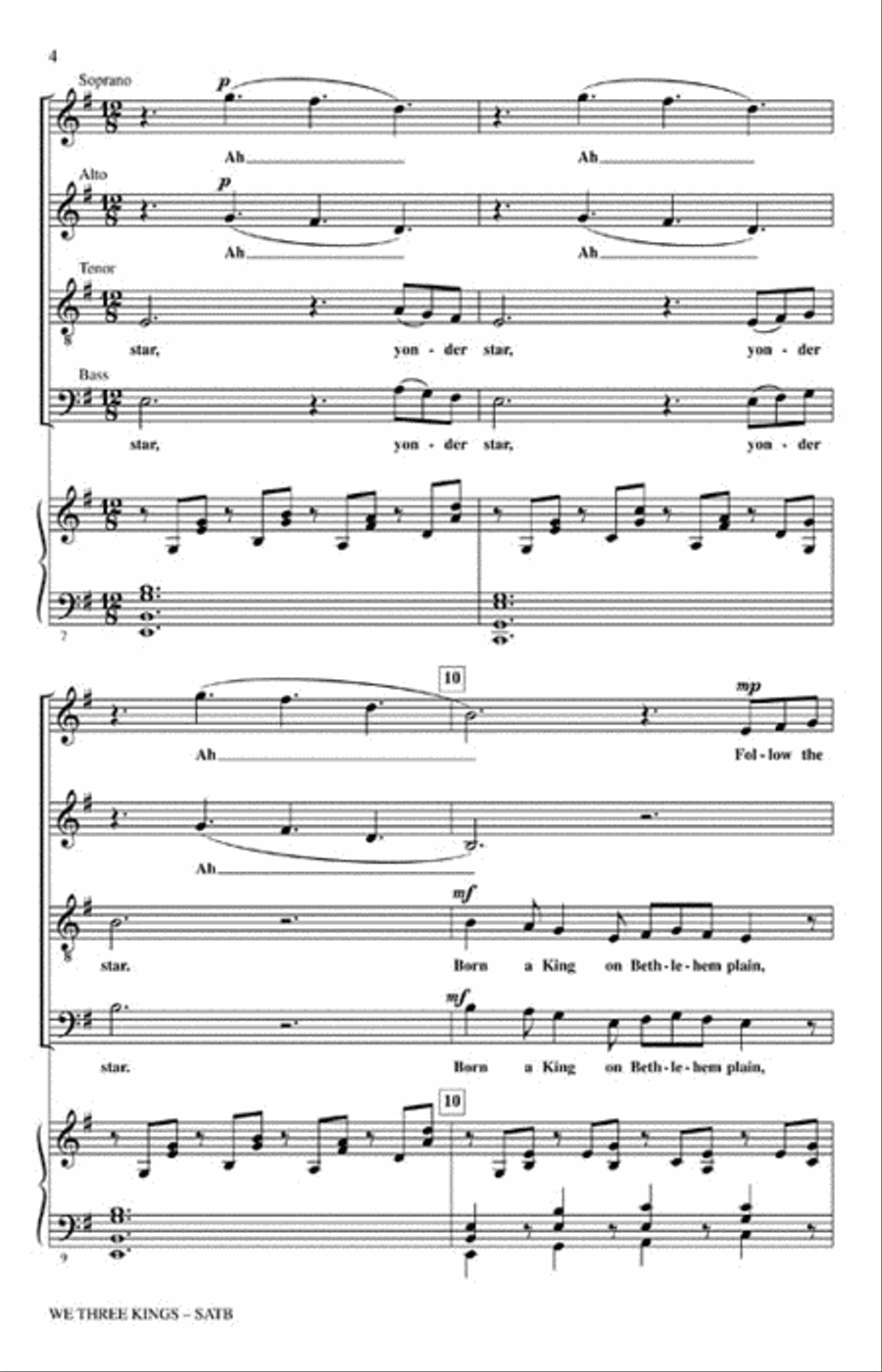 We Three Kings 4-Part scores gallery preview page 3
