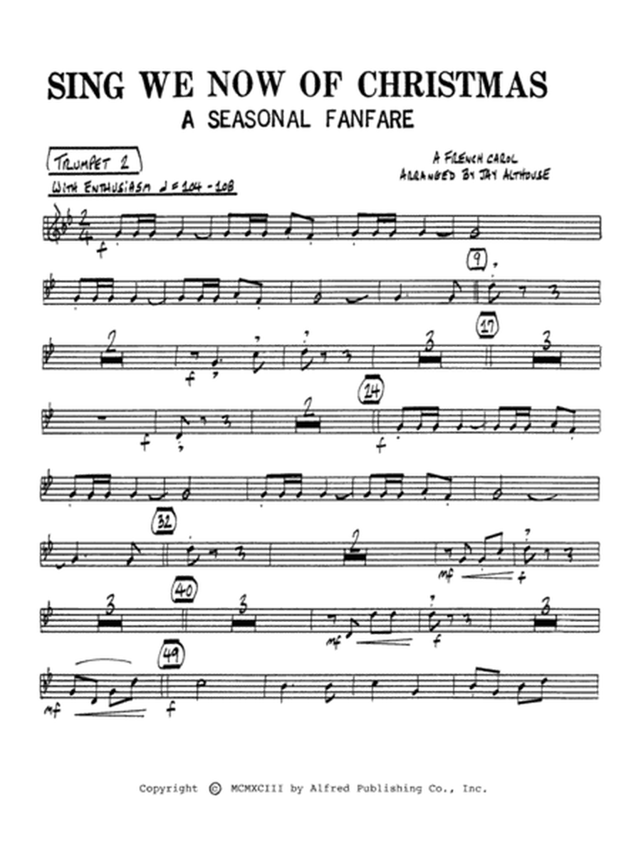 Sing We Now of Christmas (A Seasonal Fanfare): 2nd B-flat Trumpet